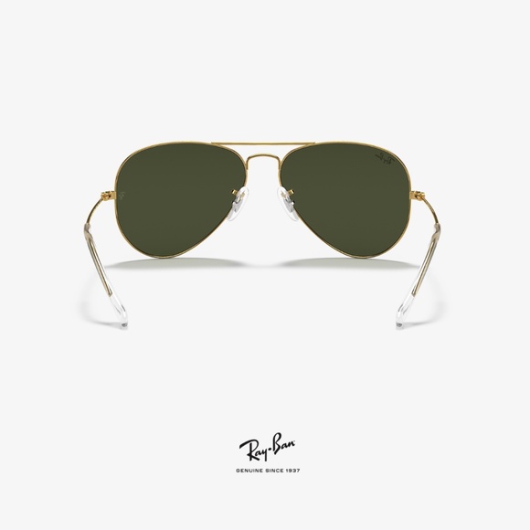 Ray-Ban Gold and Green Aviator Sunglasses - Picture 4 of 5
